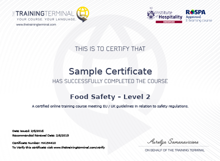 what food hygiene certificate do I need