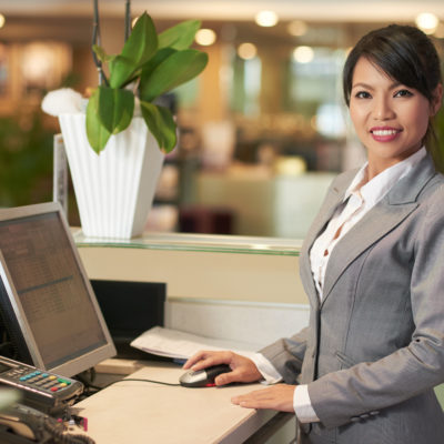 receptionist in a hotel