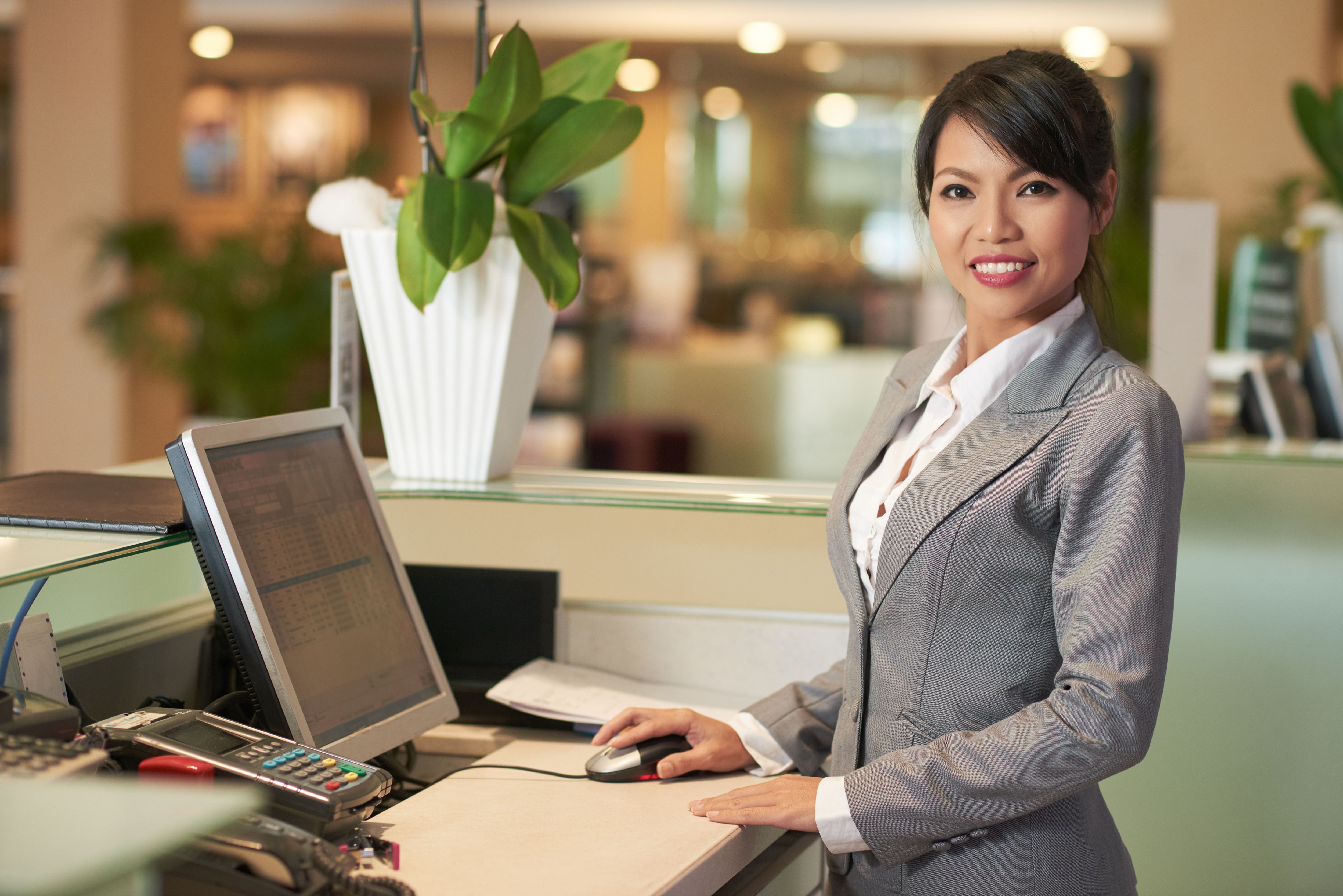 receptionist in a hotel